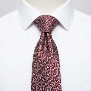 Rhodia Tie Vintage 1970's Wide Polyester Disco Loud Mod Paisley Geometric Red